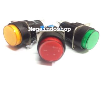 Round Push Button Spring With Lamp 16 mm